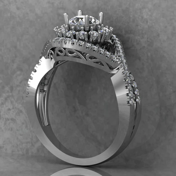 Round Moissanite Halo Diamond Vintage Engagement Ring, Moissanite Wedding Ring, Silver Moissanite Diamond Women Ring, Proposal Gold Ring For Her