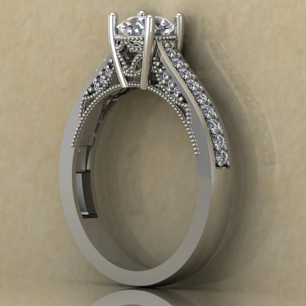 02_23275f3c-759e-4462-ac24-4fe83eee2e18_600x600 Round Cut Moissanite Solitaire Diamond Vintage Engagement Ring, Moissanite Wedding Ring, Silver Moissanite Diamond Women Ring, Proposal Gold Ring For Her