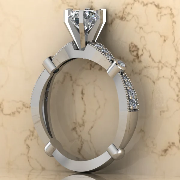 Round Moissanite Solitaire Diamond Vintage Engagement Ring, Moissanite Wedding Ring, Silver Moissanite Diamond Women Ring, Proposal Gold Ring For Her