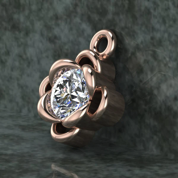 Round Diamond Sterling Silver Solitaire Women Pendant, Moissanite Diamond Pendant, Moissanite Women Pendant, Anniversary Gift Pendant, Engagement Gift Women Pendant