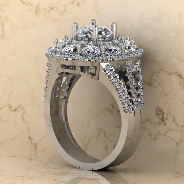 02_42e68ae1-b747-426b-8714-ce13e22f8cbc_600x600 Round Moissanite Halo Diamond Vintage Engagement Ring, Moissanite Wedding Ring, Silver Moissanite Diamond Women Ring, Proposal Gold Ring For Her