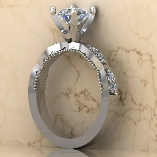 Round Moissanite Solitaire Diamond Vintage Engagement Ring, Moissanite Wedding Ring, Silver Moissanite Diamond Women Ring, Proposal Gold Ring For Her