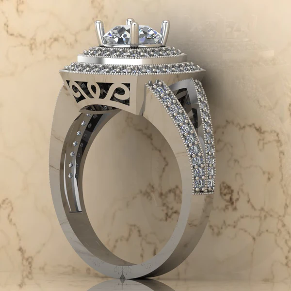 02_451d3195-142c-4075-888d-1800c09bca29_600x600 Round Moissanite Double Halo Diamond Vintage Engagement Ring, Moissanite Wedding Ring, Silver Moissanite Diamond Women Ring, Proposal Gold Ring For Her