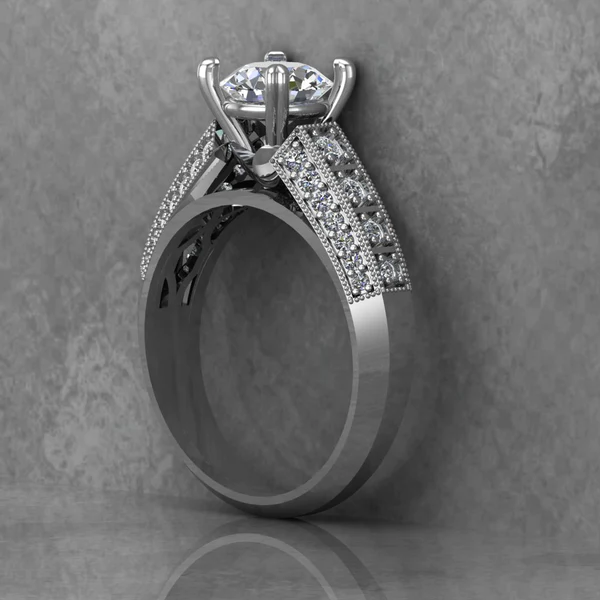 02_49224125-da12-47d7-905b-503b817c443a_600x600 Round Moissanite Solitaire Diamond Vintage Engagement Ring, Moissanite Wedding Ring, Silver Moissanite Diamond Women Ring, Proposal Gold Ring For Her