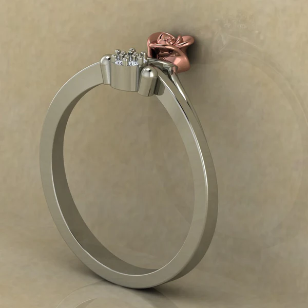 Round Moissanite Diamond Rose Shape Engagement Ring, Moissanite Diamond Engagement Ring, Sterling Silver Wedding Ring For Bridal, Solid Gold Anniversary Ring Gift For Her