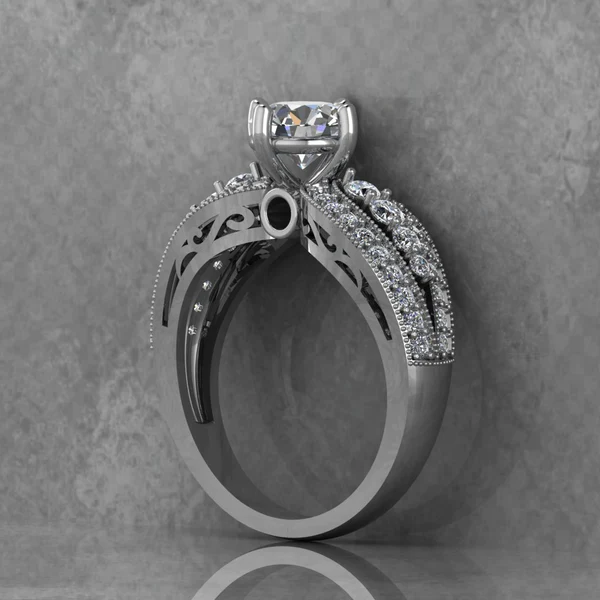 Round Moissanite Solitaire Diamond Vintage Engagement Ring, Moissanite Wedding Ring, Silver Moissanite Diamond Women Ring, Proposal Gold Ring For Her