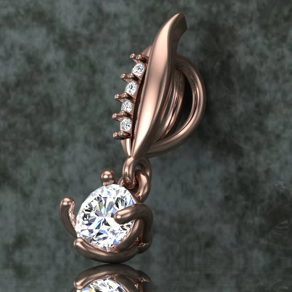 Round Diamond Sterling Silver Solitaire Women Pendant, Moissanite Diamond Pendant, Moissanite Women Pendant, Anniversary Gift Pendant, Engagement Gift Women Pendant