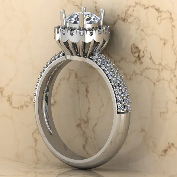 Round Moissanite Halo Diamond Vintage Engagement Ring, Moissanite Wedding Ring, Silver Moissanite Diamond Women Ring, Proposal Gold Ring For Her