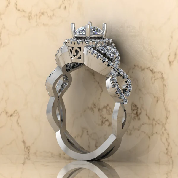 Round Moissanite Halo Diamond Vintage Engagement Ring, Moissanite Wedding Ring, Silver Moissanite Diamond Women Ring, Proposal Gold Ring For Her