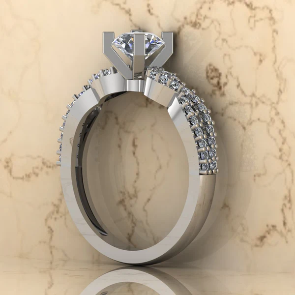 Round Moissanite Solitaire Diamond Vintage Engagement Ring, Moissanite Wedding Ring, Silver Moissanite Diamond Women Ring, Proposal Gold Ring For Her