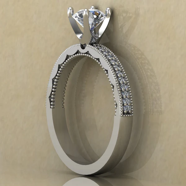 Round Cut Moissanite Solitaire Diamond Vintage Engagement Ring, Moissanite Wedding Ring, Silver Moissanite Diamond Women Ring, Proposal Gold Ring For Her