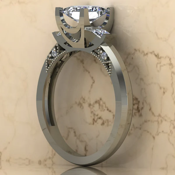 02_8a5e7320-2e7a-4b71-aa82-ebe24c6a8377_600x600 Princess Moissanite Solitaire 3 Stone Diamond Vintage Engagement Ring, Moissanite Wedding Ring, Silver Moissanite Diamond Women Ring, Proposal Gold Ring For Her