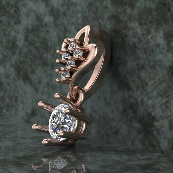 Round Diamond Sterling Silver Solitaire Women Pendant, Moissanite Diamond Pendant, Moissanite Women Pendant, Anniversary Gift Pendant, Engagement Gift Women Pendant