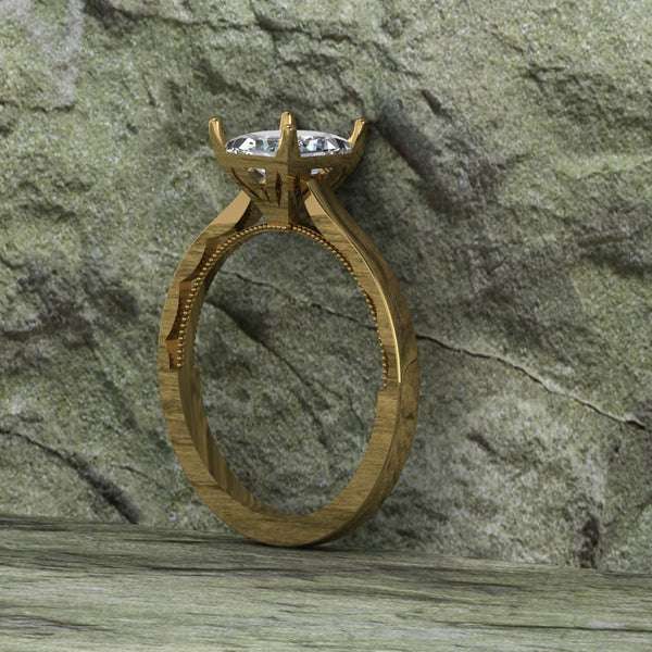 02_998bf226-801f-4af8-8159-8bae5257f05c_600x600 Princess Cut Moissanite Solitaire Diamond Vintage Engagement Ring, Moissanite Wedding Ring, Silver Moissanite Diamond Women Ring, Proposal Gold Ring For Her