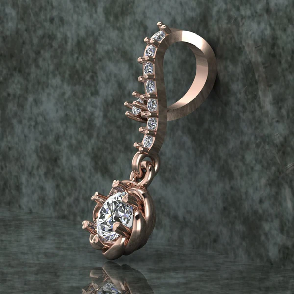 Round Diamond Sterling Silver Solitaire Women Pendant, Moissanite Diamond Pendant, Moissanite Women Pendant, Anniversary Gift Pendant, Engagement Gift Women Pendant