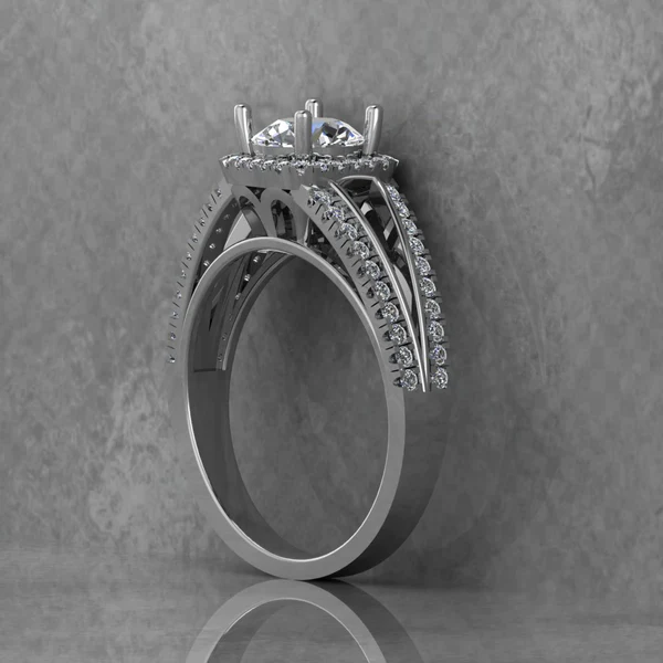 Round Moissanite Halo Diamond Vintage Engagement Ring, Moissanite Wedding Ring, Silver Moissanite Diamond Women Ring, Proposal Gold Ring For Her