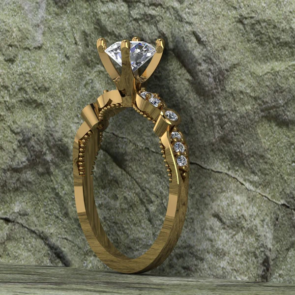 Round Cut Moissanite Solitaire Diamond Vintage Engagement Ring, Moissanite Wedding Ring, Silver Moissanite Diamond Women Ring, Proposal Gold Ring For Her