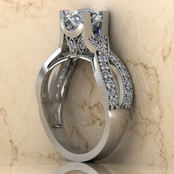 Round Moissanite Solitaire Diamond Vintage Engagement Ring, Moissanite Wedding Ring, Silver Moissanite Diamond Women Ring, Proposal Gold Ring For Her