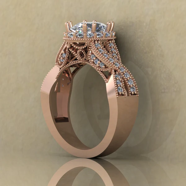 Oval Cut Moissanite Halo Diamond Vintage Engagement Ring, Moissanite Wedding Ring, Silver Moissanite Diamond Women Ring, Proposal Gold Ring For Her