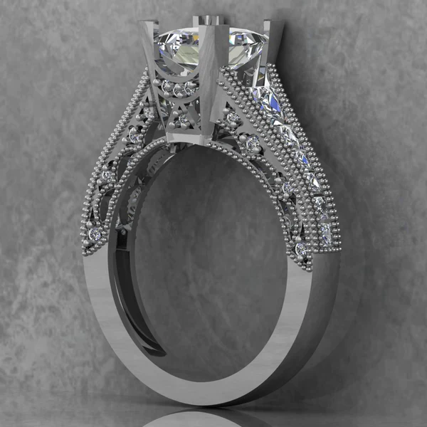 Princess Cut Moissanite Solitaire Diamond Vintage Engagement Ring, Moissanite Wedding Ring, Silver Moissanite Diamond Women Ring, Proposal Gold Ring For Her