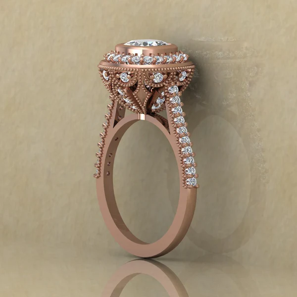 Cushion Cut Moissanite Halo Diamond Vintage Engagement Ring, Moissanite Wedding Ring, Silver Moissanite Diamond Women Ring, Proposal Gold Ring For Her