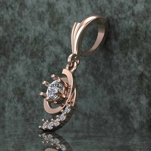 Round Diamond Sterling Silver Solitaire Women Pendant, Moissanite Diamond Pendant, Moissanite Women Pendant, Anniversary Gift Pendant, Engagement Gift Women Pendant