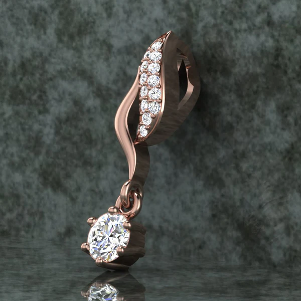 Round Diamond Sterling Silver Solitaire Women Pendant, Moissanite Diamond Pendant, Moissanite Women Pendant, Anniversary Gift Pendant, Engagement Gift Women Pendant