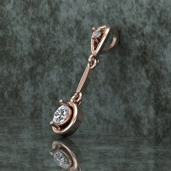 Round Diamond Sterling Silver Solitaire Women Pendant, Moissanite Diamond Pendant, Moissanite Women Pendant, Anniversary Gift Pendant, Engagement Gift Women Pendant