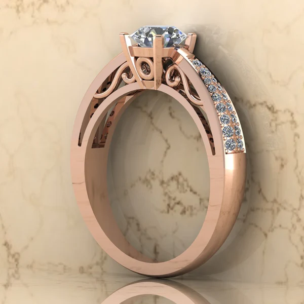 Round Cut Moissanite Solitaire Diamond Vintage Engagement Ring, Moissanite Wedding Ring, Silver Moissanite Diamond Women Ring, Proposal Gold Ring For Her