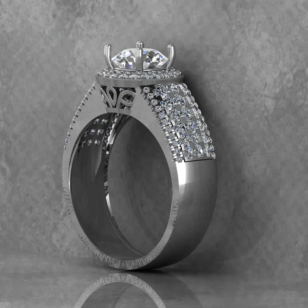 Round Moissanite Halo Diamond Vintage Engagement Ring, Moissanite Wedding Ring, Silver Moissanite Diamond Women Ring, Proposal Gold Ring For Her