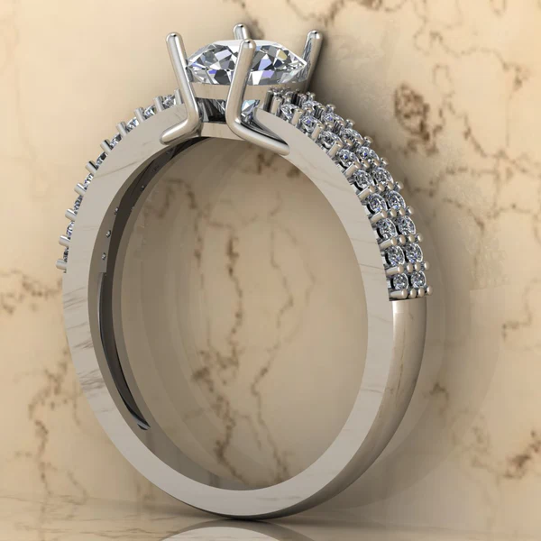 Round Moissanite Solitaire Diamond Vintage Engagement Ring, Moissanite Wedding Ring, Silver Moissanite Diamond Women Ring, Proposal Gold Ring For Her