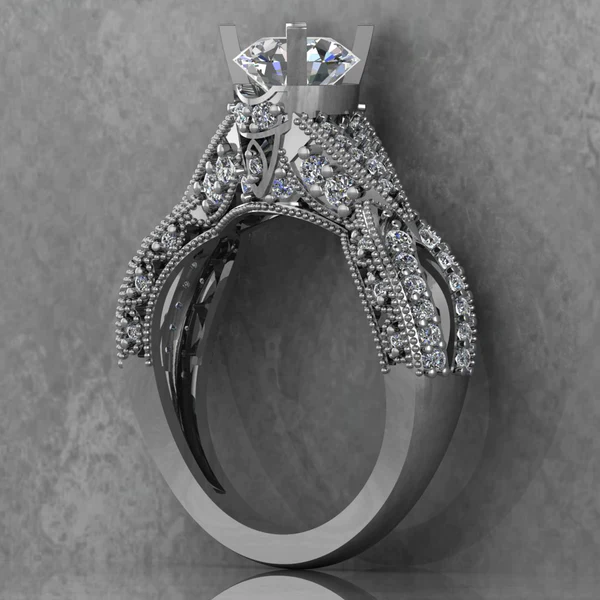 Round Cut Moissanite Solitaire Diamond Vintage Engagement Ring, Moissanite Wedding Ring, Silver Moissanite Diamond Women Ring, Proposal Gold Ring For Her