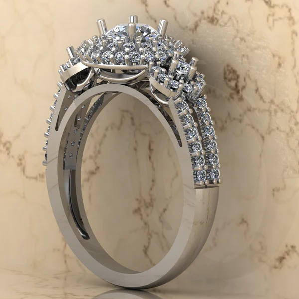 02_f28635ca-dc56-404d-8812-e635c1eafbbc_600x600 Round Moissanite Double Halo Diamond Vintage Engagement Ring, Moissanite Wedding Ring, Silver Moissanite Diamond Women Ring, Proposal Gold Ring For Her