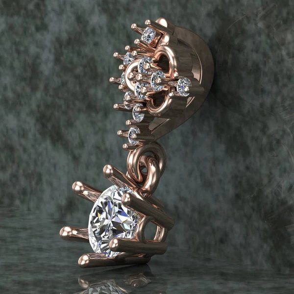 Round Diamond Sterling Silver Solitaire Women Pendant, Moissanite Diamond Pendant, Moissanite Women Pendant, Anniversary Gift Pendant, Engagement Gift Women Pendant