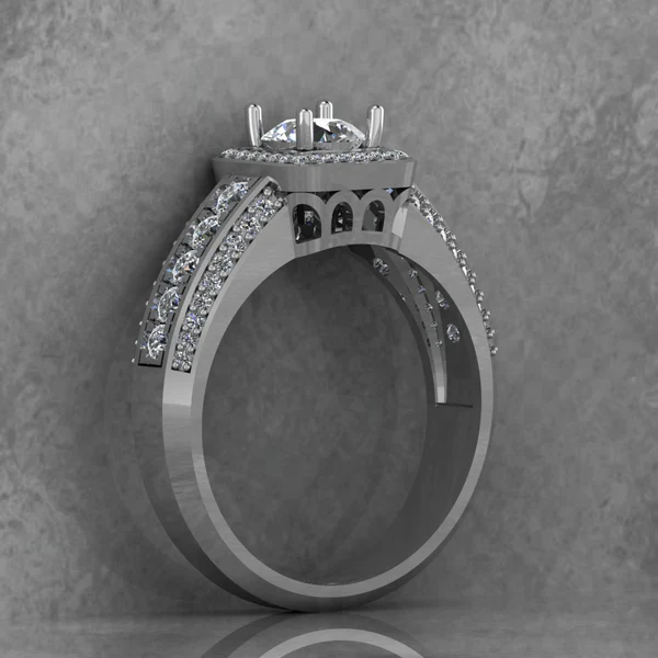 Round Moissanite Halo Diamond Vintage Engagement Ring, Moissanite Wedding Ring, Silver Moissanite Diamond Women Ring, Proposal Gold Ring For Her