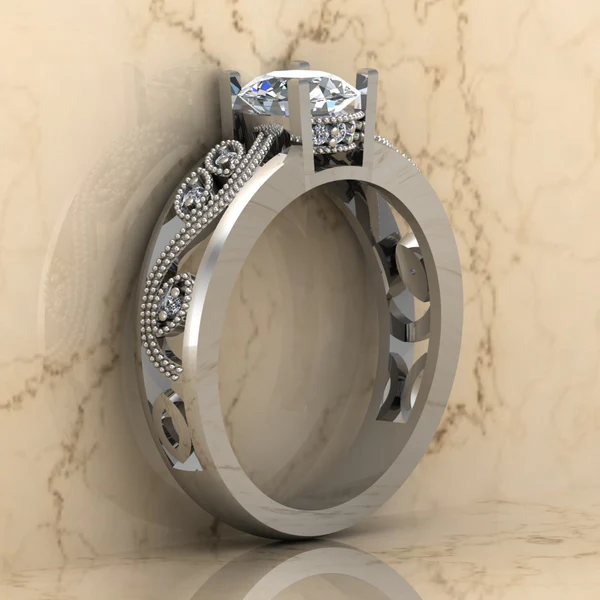 Round Moissanite Solitaire Diamond Vintage Engagement Ring, Moissanite Wedding Ring, Silver Moissanite Diamond Women Ring, Proposal Gold Ring For Her