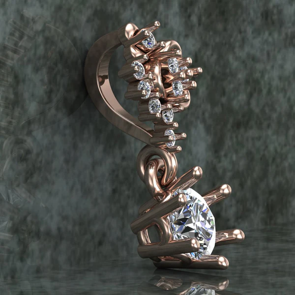 Round Diamond Sterling Silver Solitaire Women Pendant, Moissanite Diamond Pendant, Moissanite Women Pendant, Anniversary Gift Pendant, Engagement Gift Women Pendant