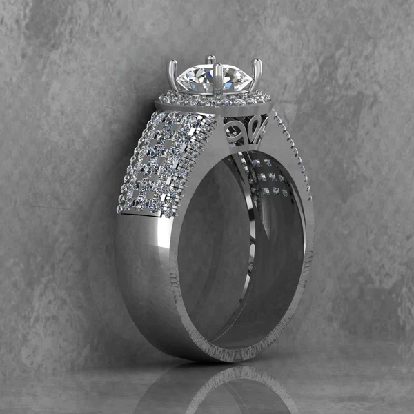 Round Moissanite Halo Diamond Vintage Engagement Ring, Moissanite Wedding Ring, Silver Moissanite Diamond Women Ring, Proposal Gold Ring For Her