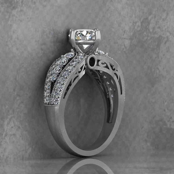 Round Moissanite Solitaire Diamond Vintage Engagement Ring, Moissanite Wedding Ring, Silver Moissanite Diamond Women Ring, Proposal Gold Ring For Her