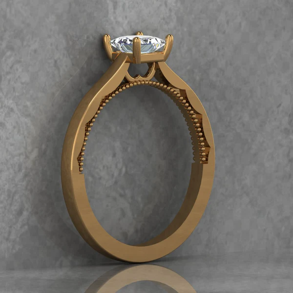 Princess Moissanite Solitaire Diamond Vintage Engagement Ring, Moissanite Wedding Ring, Silver Moissanite Diamond Women Ring, Proposal Gold Ring For Her