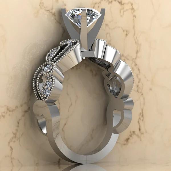 Round Moissanite Solitaire Diamond Vintage Engagement Ring, Moissanite Wedding Ring, Silver Moissanite Diamond Women Ring, Proposal Gold Ring For Her