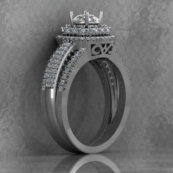 Round Cut Moissanite Double Halo Diamond Vintage Engagement Ring, Moissanite Wedding Ring, Silver Moissanite Diamond Women Ring, Proposal Gold Ring For Her