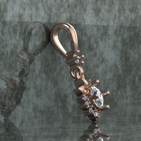 Round Diamond Sterling Silver Solitaire Women Pendant, Moissanite Diamond Pendant, Moissanite Women Pendant, Anniversary Gift Pendant, Engagement Gift Women Pendant