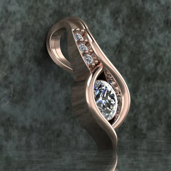 Round Diamond Sterling Silver Solitaire Women Pendant, Moissanite Diamond Pendant, Moissanite Women Pendant, Anniversary Gift Pendant, Engagement Gift Women Pendant