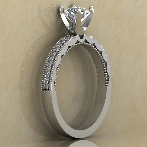 Round Cut Moissanite Solitaire Diamond Vintage Engagement Ring, Moissanite Wedding Ring, Silver Moissanite Diamond Women Ring, Proposal Gold Ring For Her