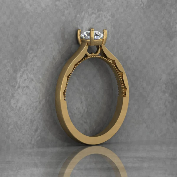 Round Moissanite Solitaire Diamond Vintage Engagement Ring, Moissanite Wedding Ring, Silver Moissanite Diamond Women Ring, Proposal Gold Ring For Her