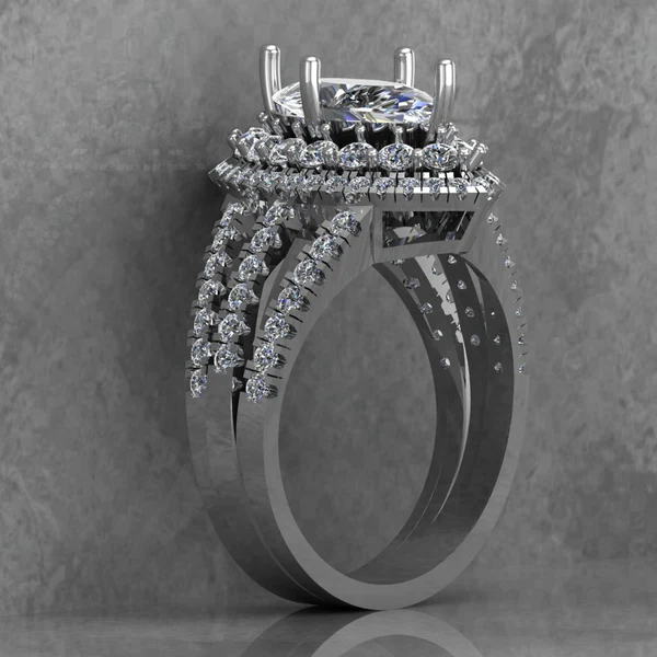 Marquise Cut Moissanite Halo Diamond Vintage Engagement Ring, Moissanite Wedding Ring, Silver Moissanite Diamond Women Ring, Proposal Gold Ring For Her