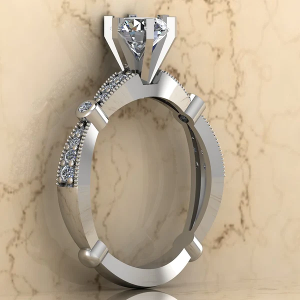 Round Moissanite Solitaire Diamond Vintage Engagement Ring, Moissanite Wedding Ring, Silver Moissanite Diamond Women Ring, Proposal Gold Ring For Her