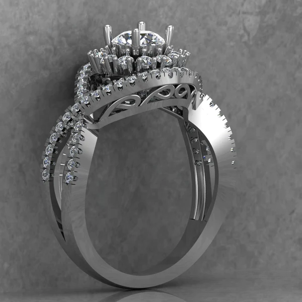 Round Moissanite Halo Diamond Vintage Engagement Ring, Moissanite Wedding Ring, Silver Moissanite Diamond Women Ring, Proposal Gold Ring For Her