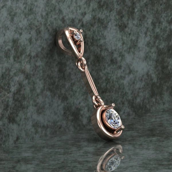 Round Diamond Sterling Silver Solitaire Women Pendant, Moissanite Diamond Pendant, Moissanite Women Pendant, Anniversary Gift Pendant, Engagement Gift Women Pendant